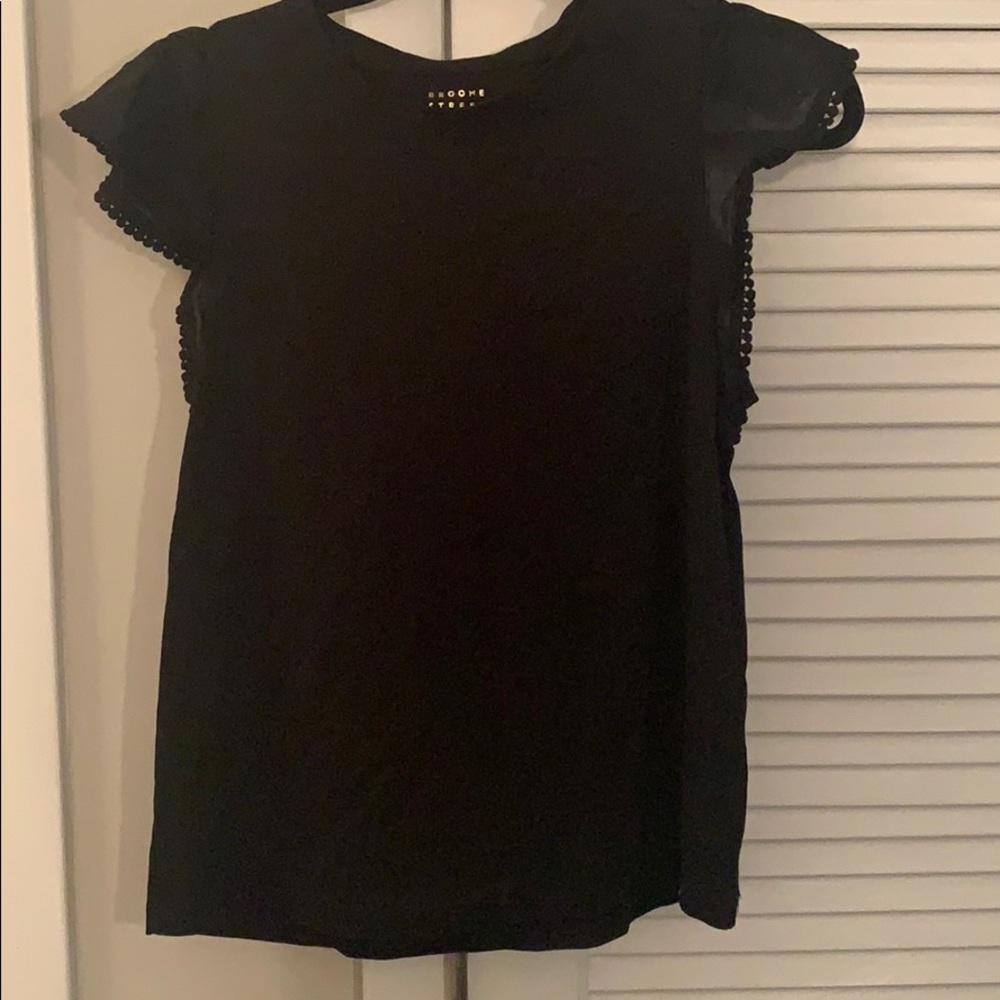 Kate spade black flutter sleeve top